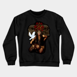 holy death with white dove Crewneck Sweatshirt